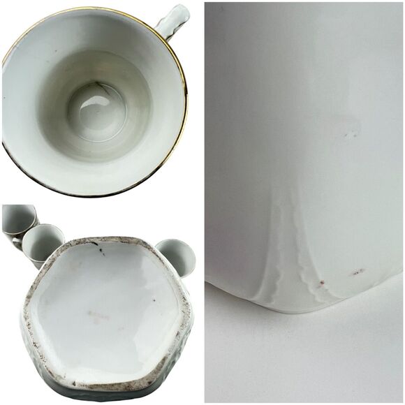 Antique Art Nouveau Demitasse Chocolate Pot/Espresso Set Three Crown Germany 7pc - Picture 15 of 15